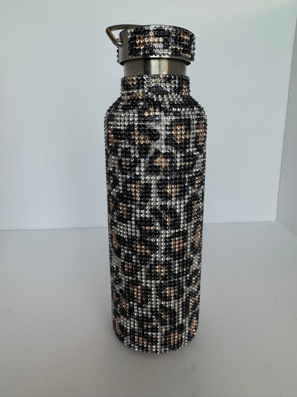 TOMO Bottle Wildcat Leopard Rhinestone Luxury Diamond Water Bottle New